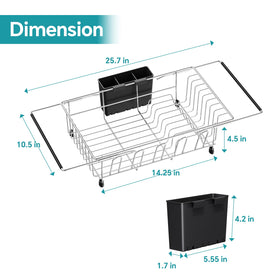 Simple Trending expandable in-sink dish rack, extended width fits different sinks
