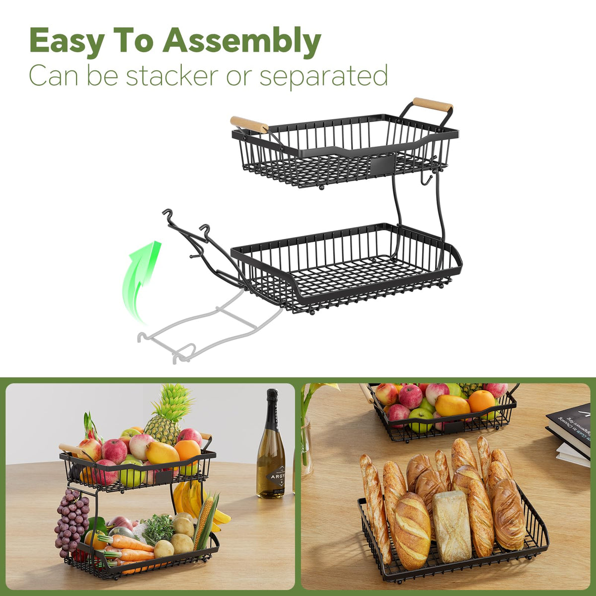Simple Trending Fruit Basket multi-functional organizer suits kitchen, pantry, or bath storage.