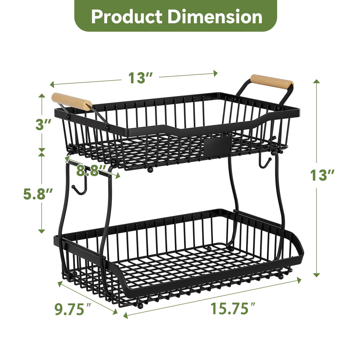 Simple Trending Fruit Basket stable design prevents tipping when fully loaded.