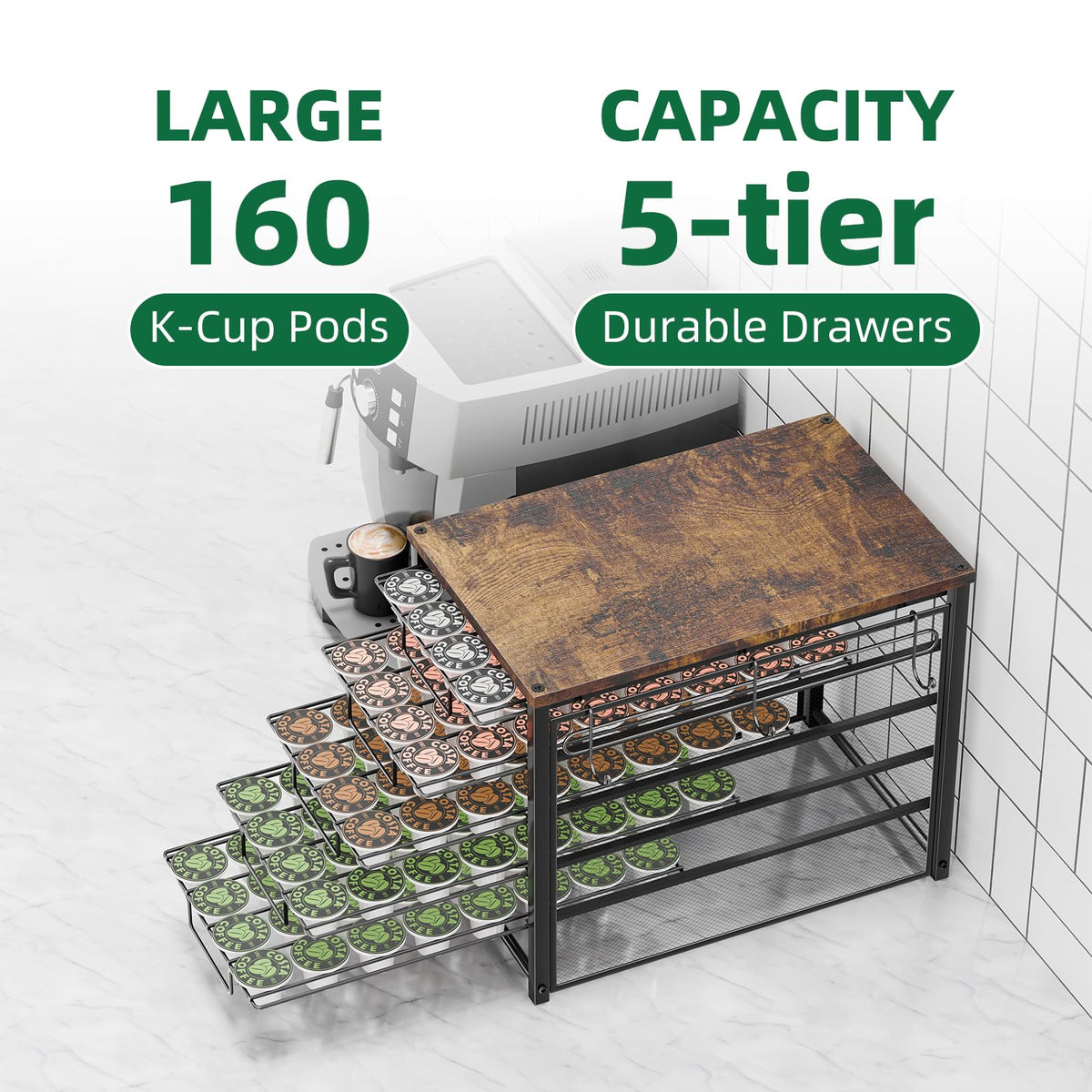 Simple Trending K-Cup storage in kitchen setup for organized counter