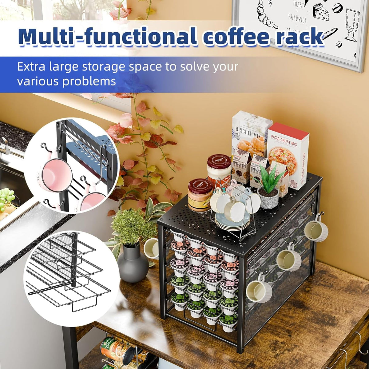 Simple Trending K-Cup drawer stores up to 160 pods for quick brews