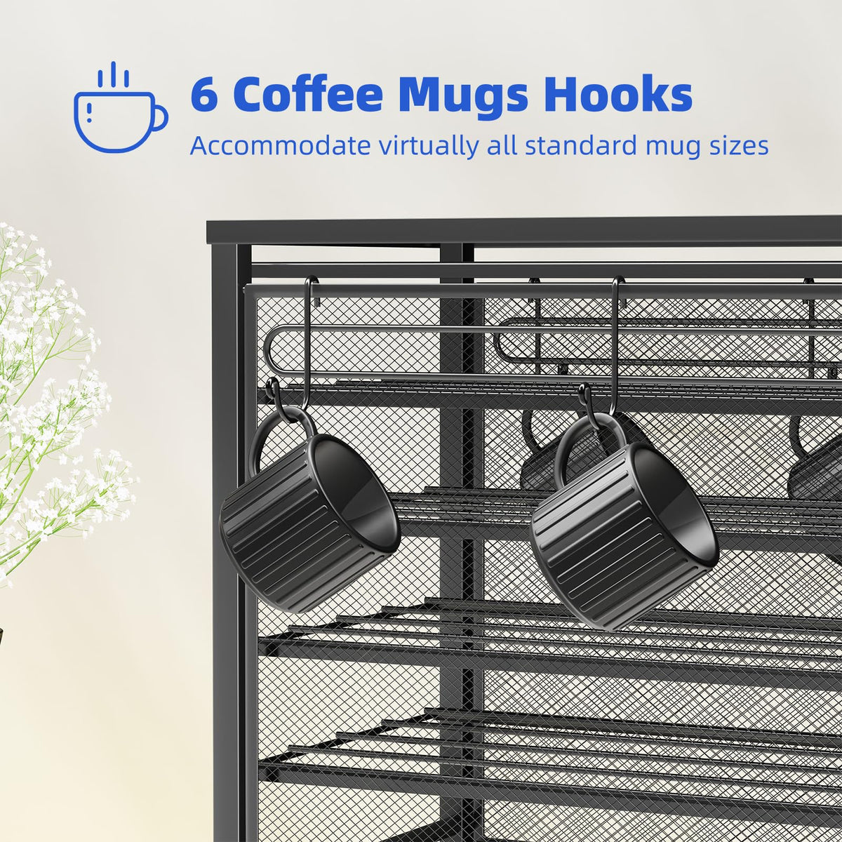 Simple Trending metal pod rack with sturdy frame supports heavy coffee makers
