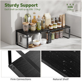 Simple Trending metal-engineered wood construction offers durable, stylish black finish.