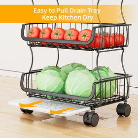 Simple Trending cart with hanging baskets for easy access to spices and bottles.