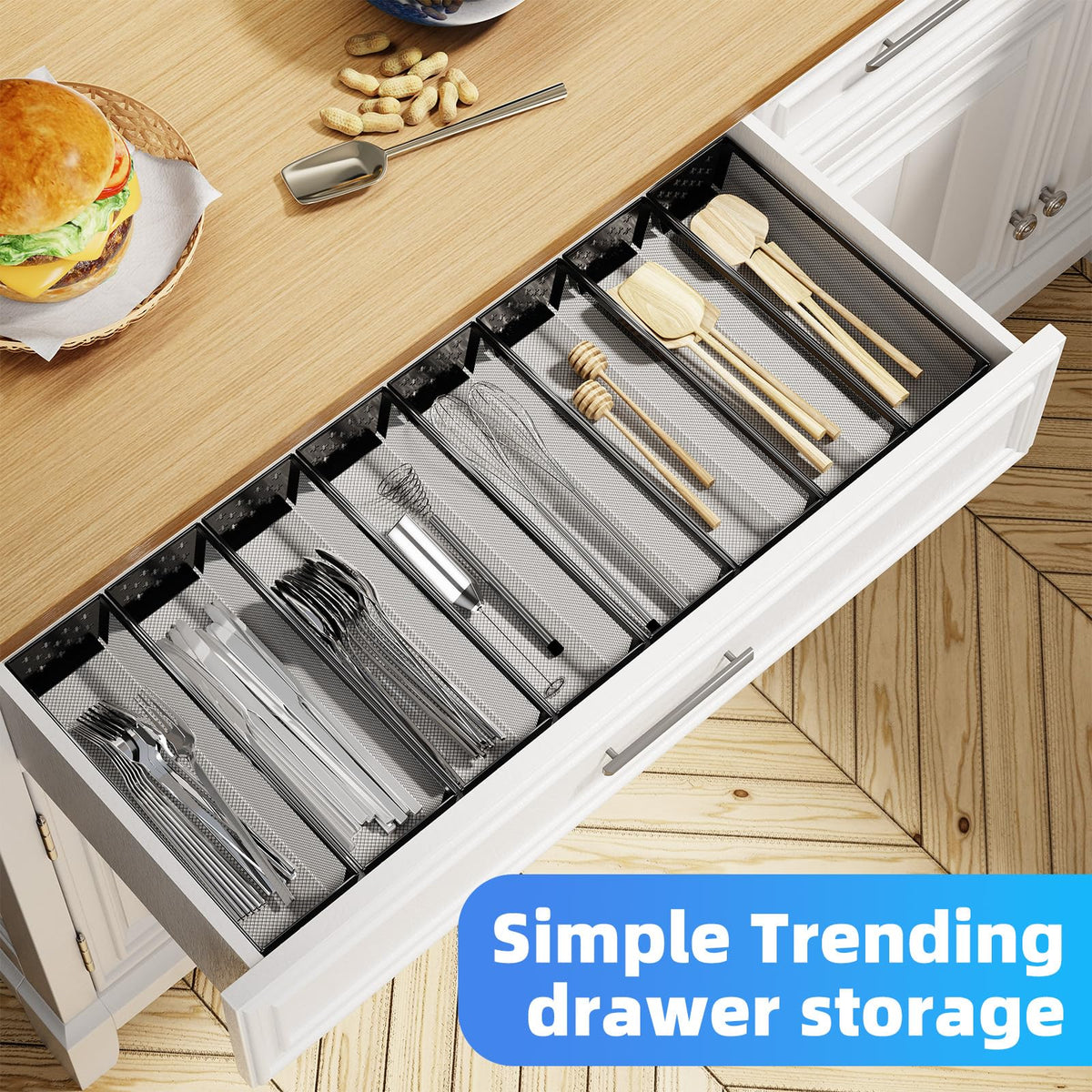 Simple Trending organizer is versatile for kitchen, office, or desk storage.