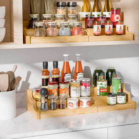 Simple Trending spice rack eco-friendly bamboo surface resists rust and wears well
