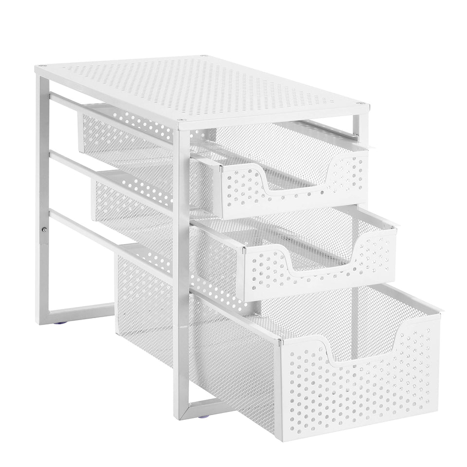 Simple Trending under-sink 3-tier drawer front for easy, visible storage.
