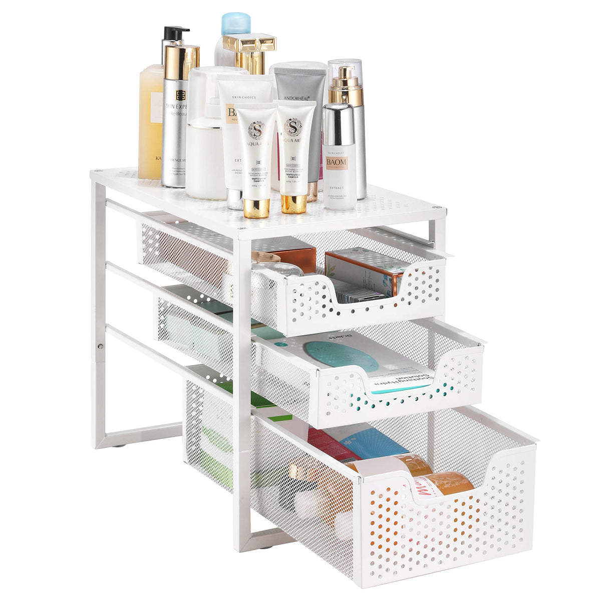 Simple Trending under-sink 3-tier drawer open showing accessible storage.