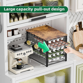 Simple Trending wood pod rack side view shows sturdy construction for lasting use
