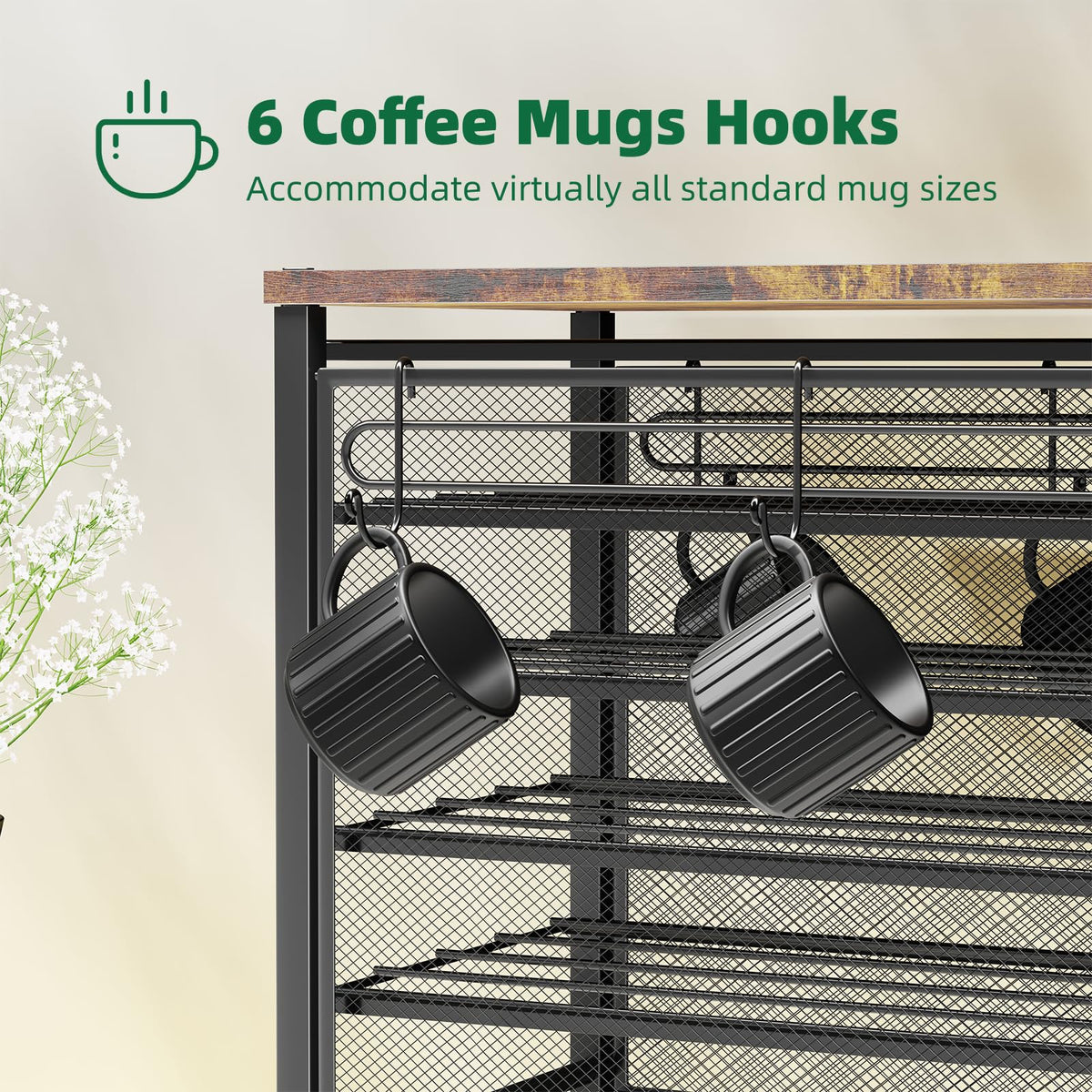 Simple Trending wood pod rack top view highlights spacious storage