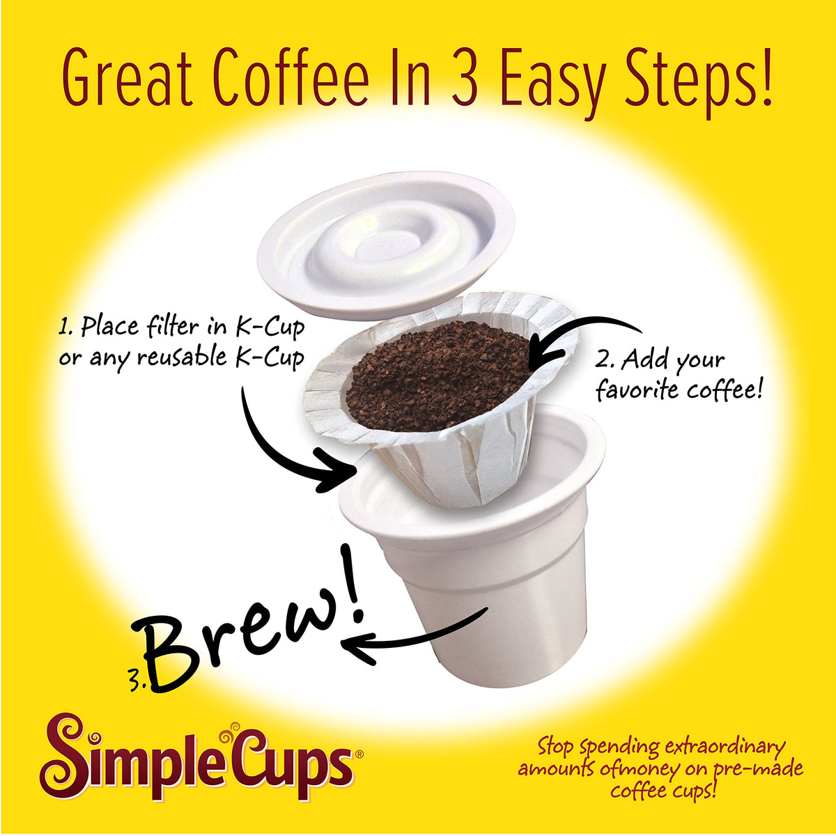 SIMPLECUPS use-your-own-coffee filters let you choose your favorite grounds.