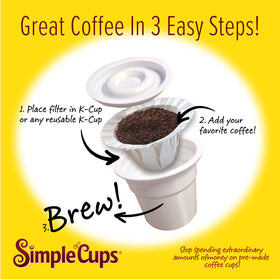 SIMPLECUPS use-your-own-coffee filters let you choose your favorite grounds.