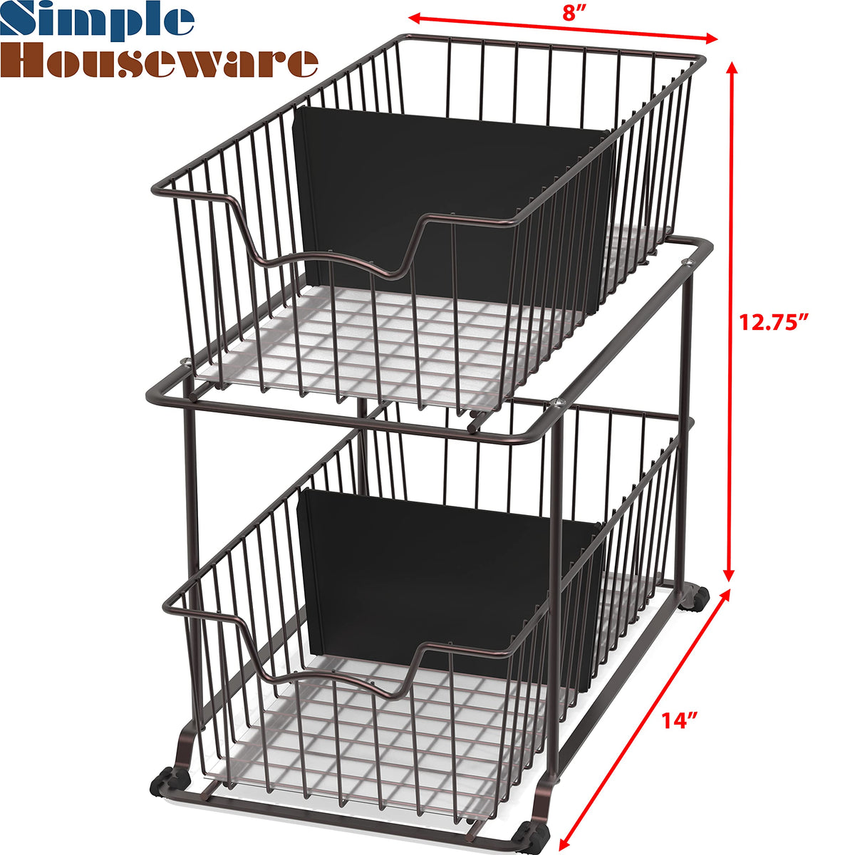 Simple Houseware bronze-coated metal frame provides sturdy daily support