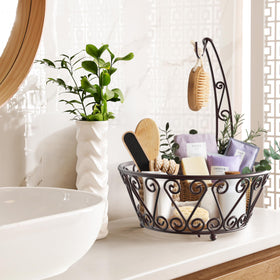 SimpleHouseware countertop fruit display adds decorative bronze touch to kitchens