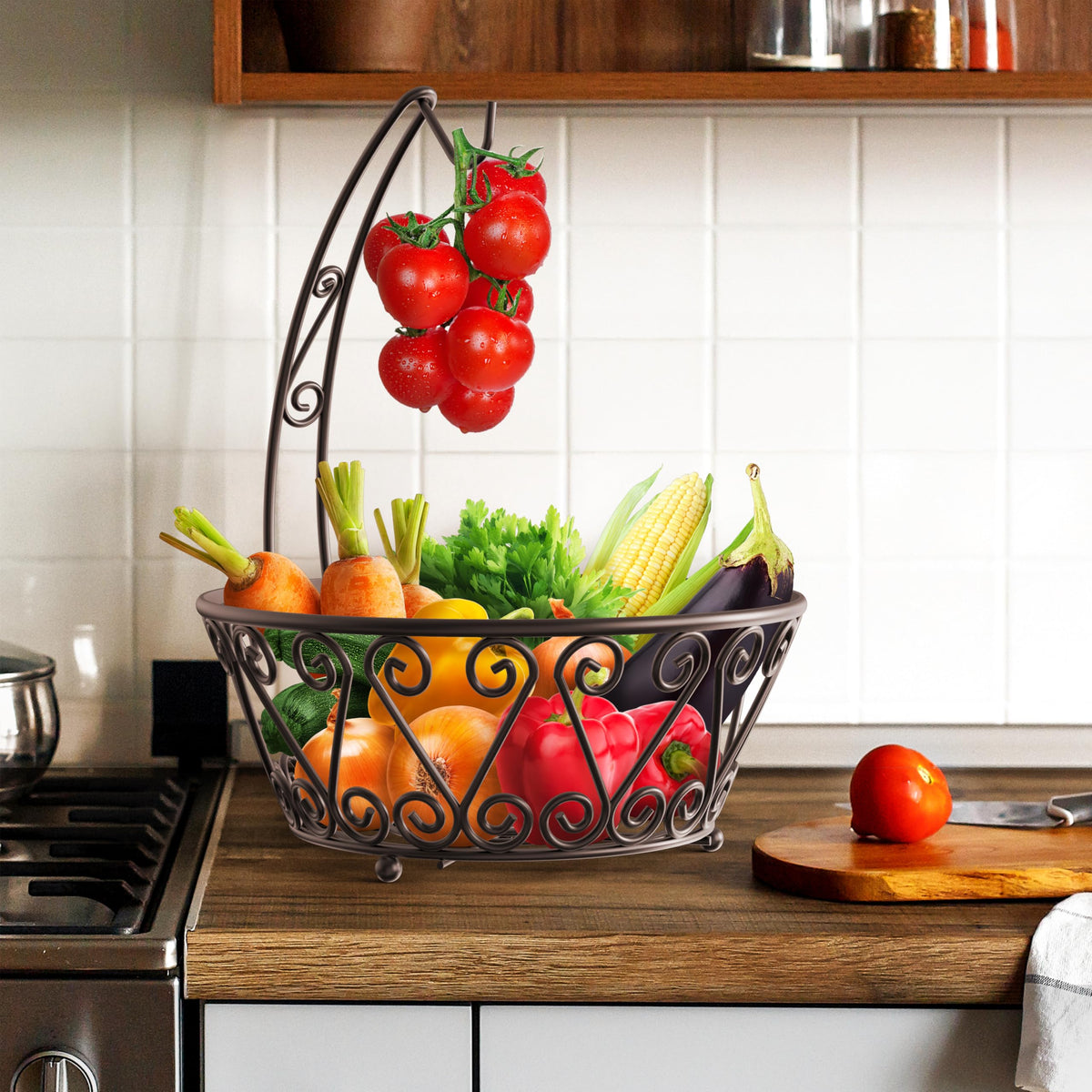 SimpleHouseware removable banana-hanger suspends bananas for easy access