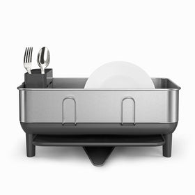 Simplehuman swivel spout drains from any side to keep countertops dry.