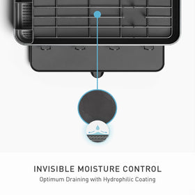 simplehuman anti-residue coating speeds drying and reduces water spots on the tray