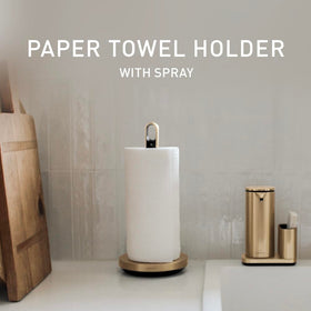 Balanced tension arm tears one sheet at a time to reduce waste.