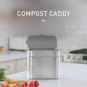 simplehuman compost caddy soft-seal lid reduces odors during prep