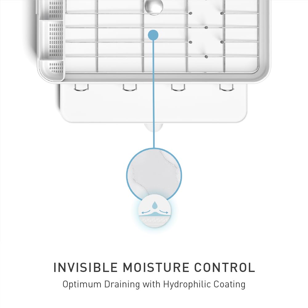 simplehuman anti-residue coating reduces water spots for easy cleaning