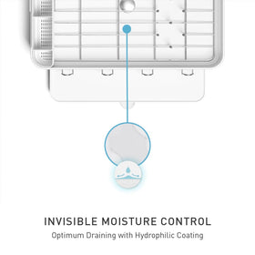 simplehuman anti-residue coating reduces water spots for easy cleaning