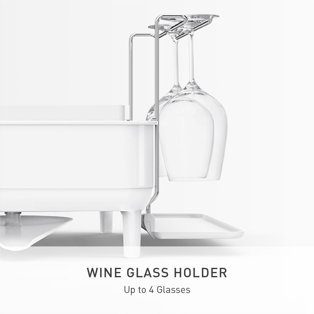 simplehuman anti-slip feet stabilize the rack on countertops