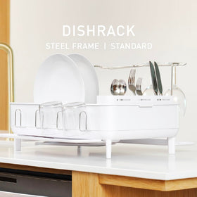 simplehuman stainless steel frame provides sturdy support and modern look for busy kitchens