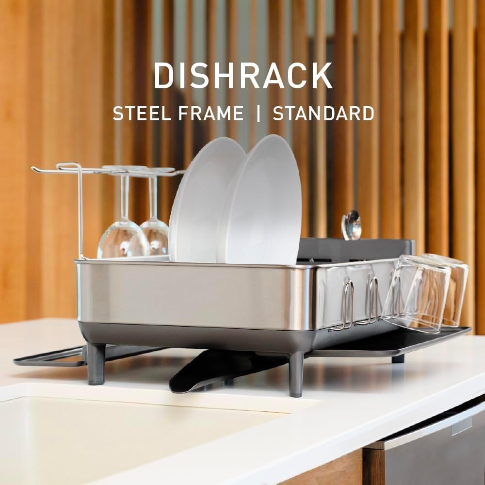 simplehuman fingerprint proof finish maintains a shiny, smudge-free surface on the rack
