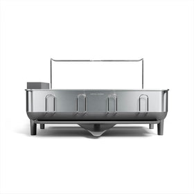 simplehuman large capacity dish drying rack with stainless steel frame for a sleek kitchen look and efficient drying