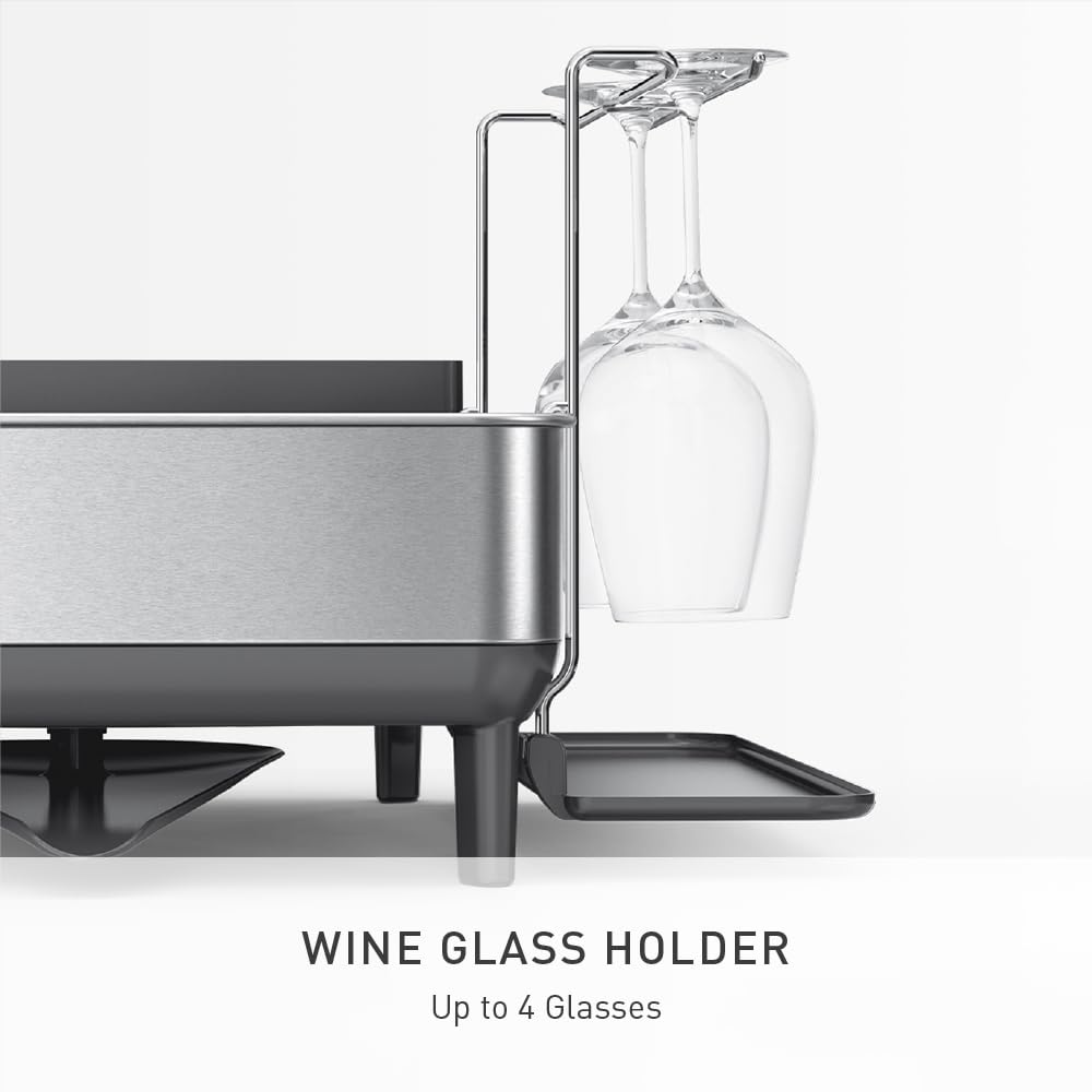 simplehuman wine glass holder safely dries up to four extra large Bordeaux glasses