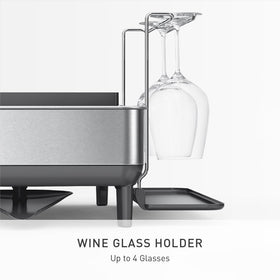 simplehuman wine glass holder safely dries up to four extra large Bordeaux glasses