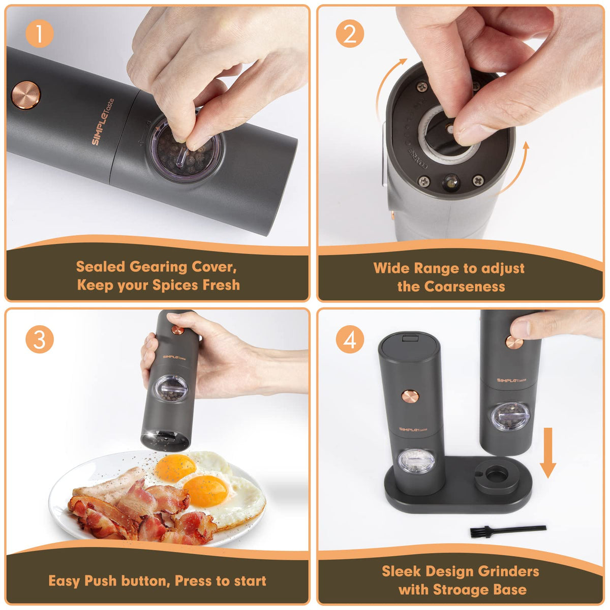 SIMPLETASTE 4 AAA battery-powered design with easy battery installation.