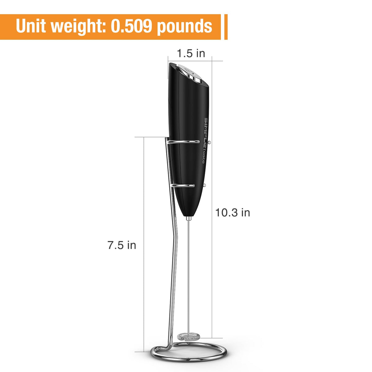 SIMPLETASTE battery-powered handheld frother offers cordless convenience