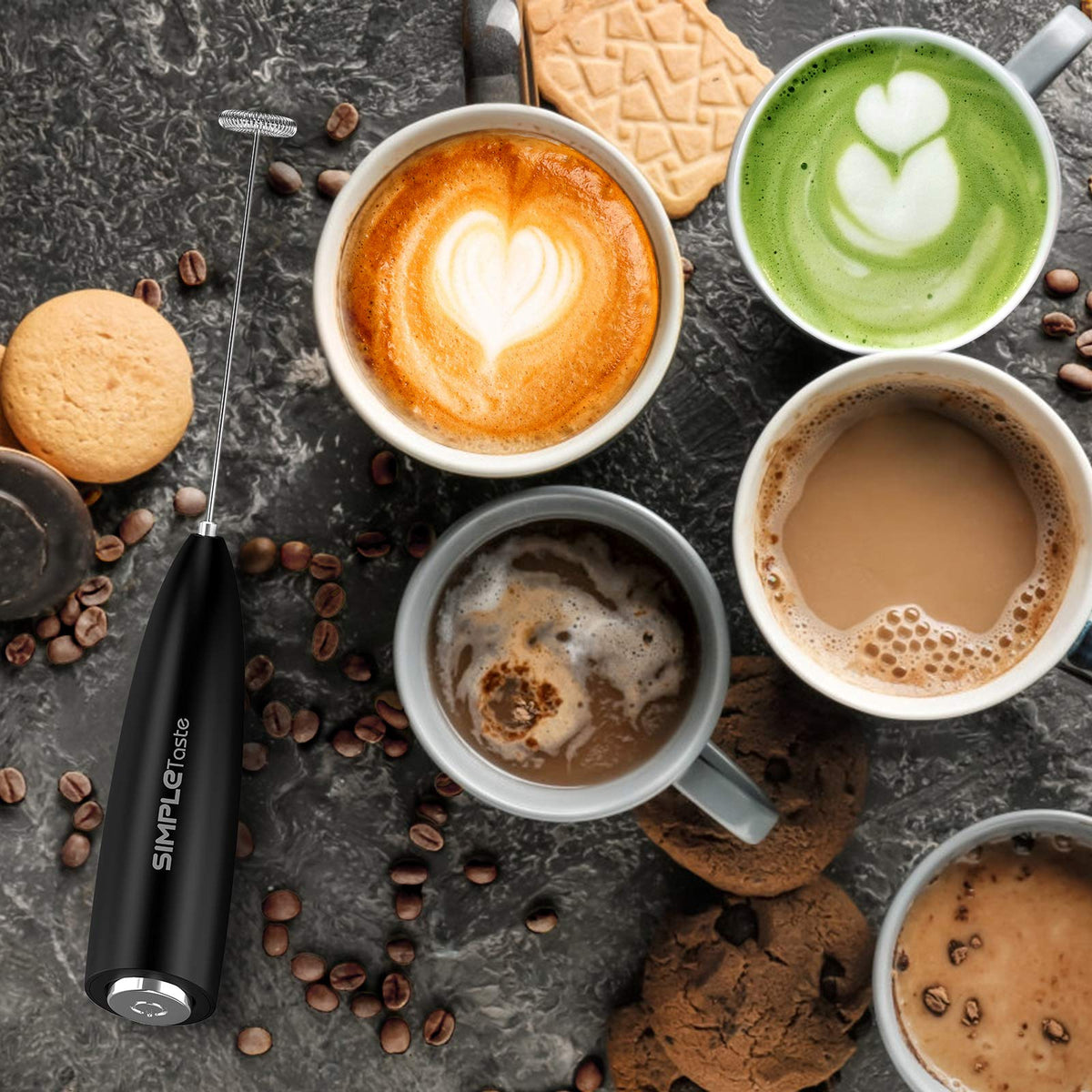 SIMPLETASTE bulletproof coffee foam showing rich crema and smooth texture