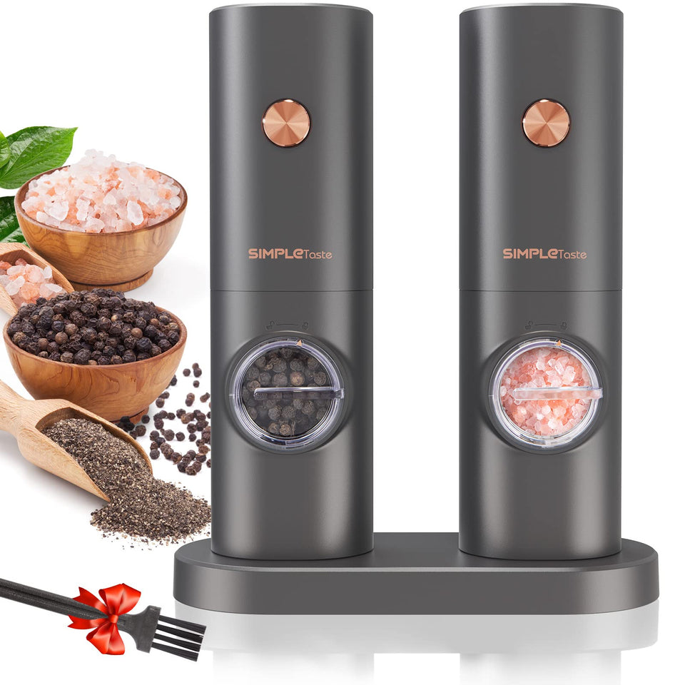 SIMPLETASTE electric grinder with LED light for precise seasoning in any kitchen.