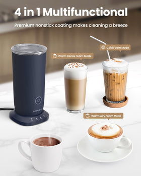 SIMPLETASTE Milk Frother cold foam ideal for iced beverages.