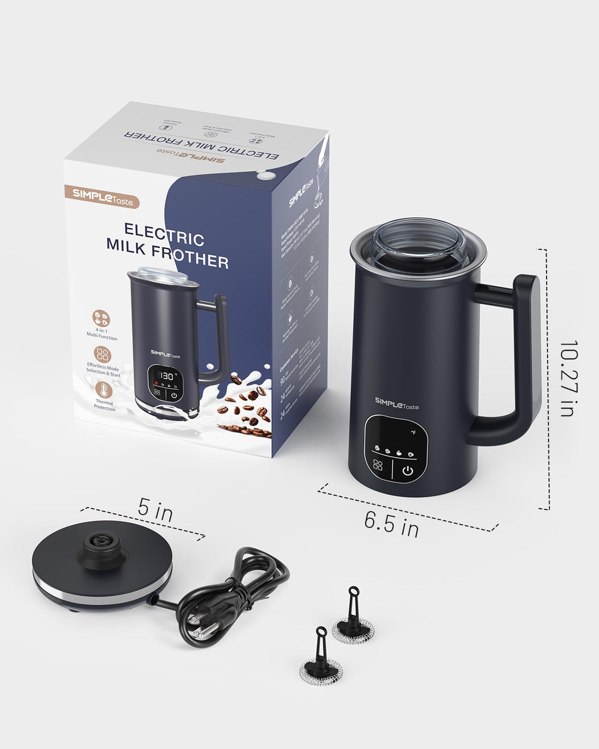 SIMPLETASTE detachable base with dry-burn protection for safety.