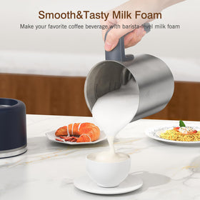 SIMPLETASTE Milk Frother heat-milk option for warm milk texture.