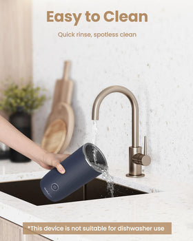SIMPLETASTE Milk Frother large capacity for sharing hot chocolate or matcha.