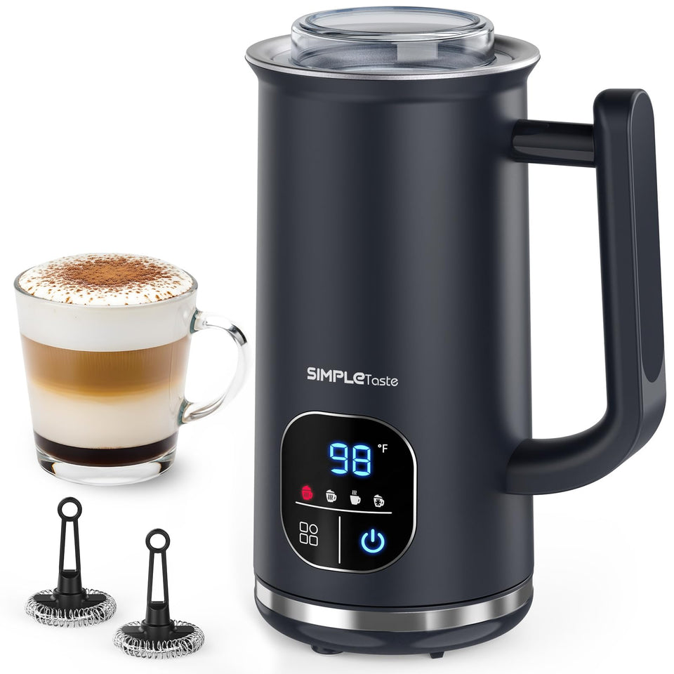 SIMPLETASTE Milk Frother with LED screen for precise temperature control.