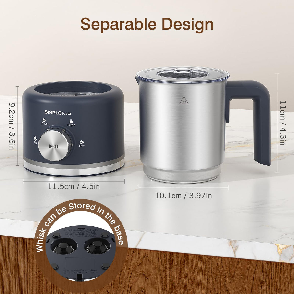 SIMPLETASTE Milk Frother safety-auto-off prevents dry burning.