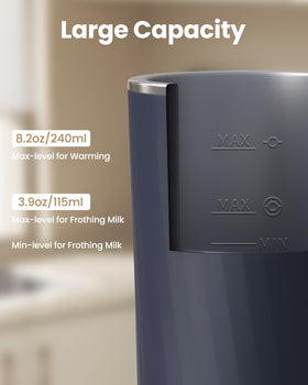 SIMPLETASTE Milk Frother warm milk to 150 degrees Fahrenheit for hot drinks.