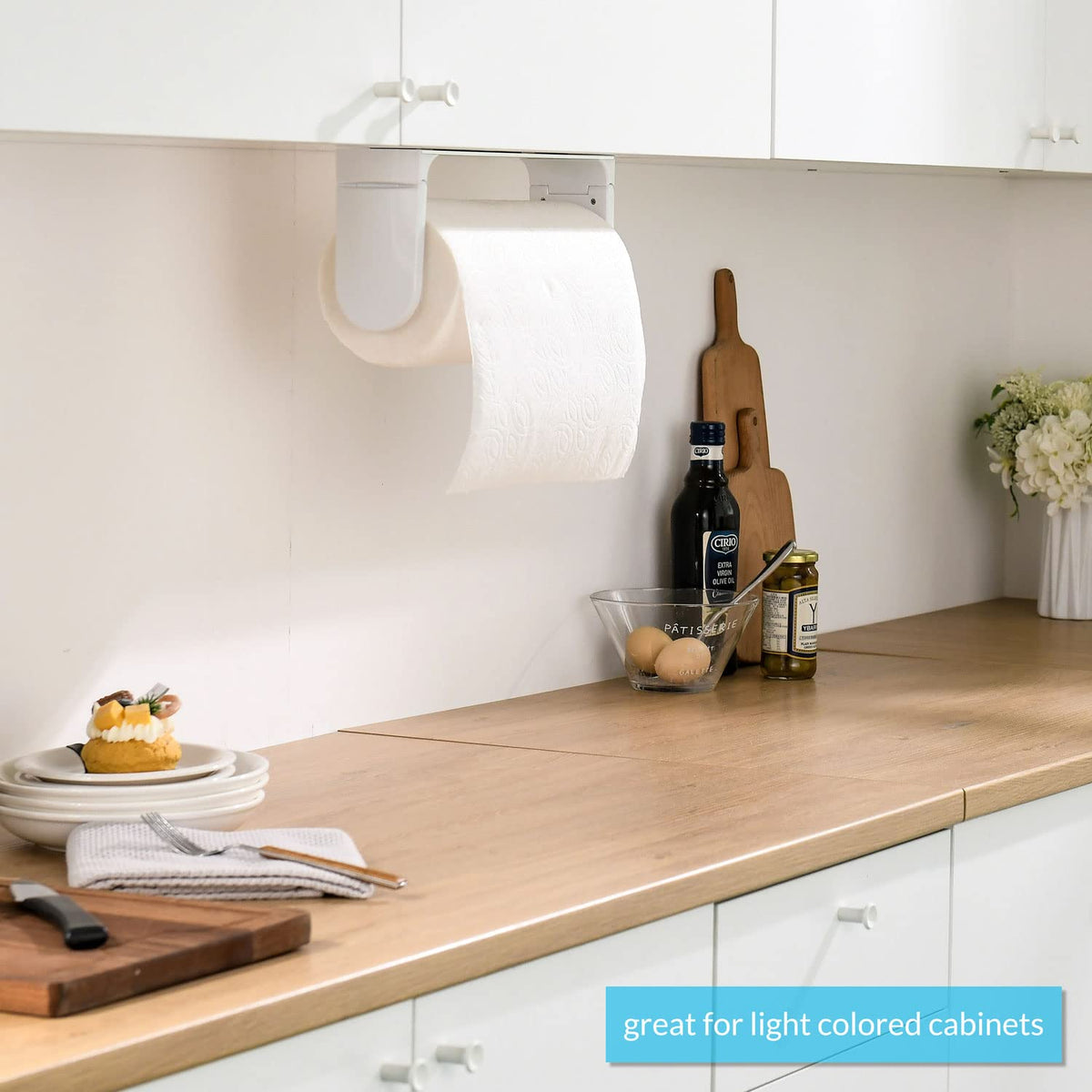 Adhesive back installation offers drill-free mounting.