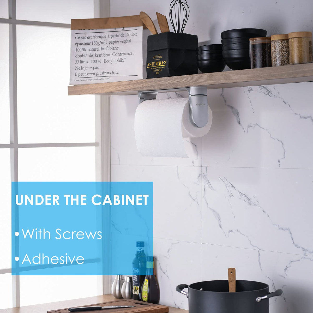 Simpletome eleven-inch roll fit ensures tidy towel dispensing.