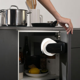 Noiseless operation of Simpletome paper towel holder in a quiet kitchen
