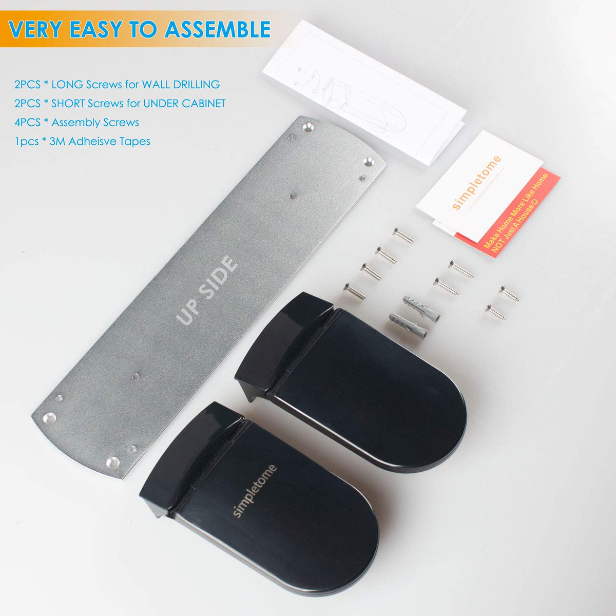 Simpletome ONE-Hand Tear Holder back-adhesive tape setup shows quick, tool-free installation.