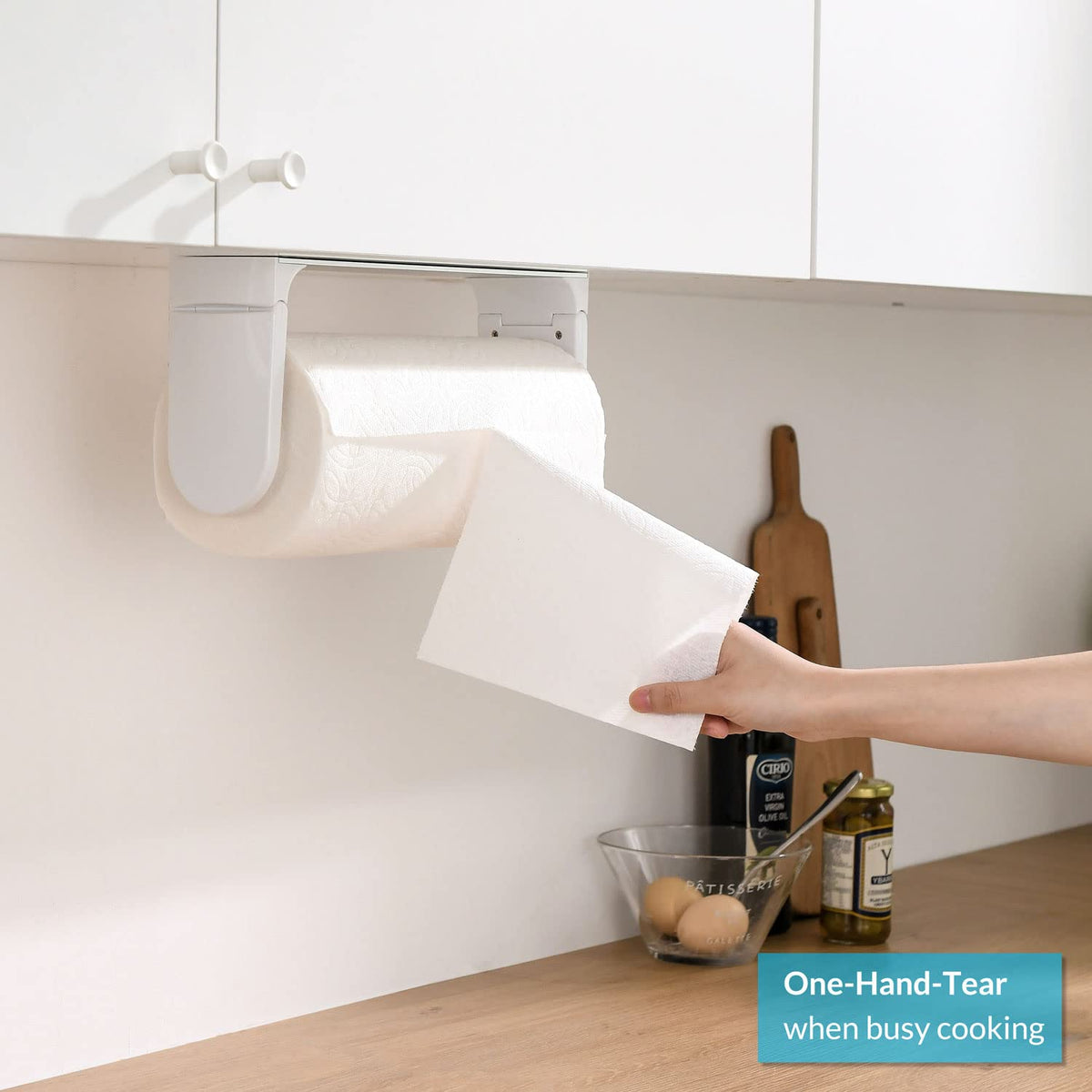 Sleek silver aluminum base with black head for modern kitchens.