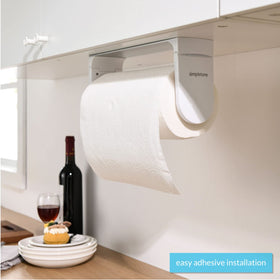 Two-screw installation supports walls or cabinets.
