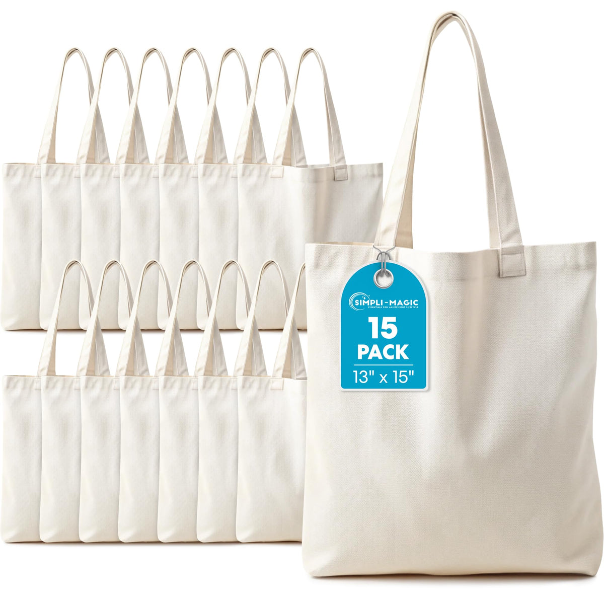 SIMPLI-MAGIC canvas tote beige 01 durable tote for daily groceries and DIY crafts