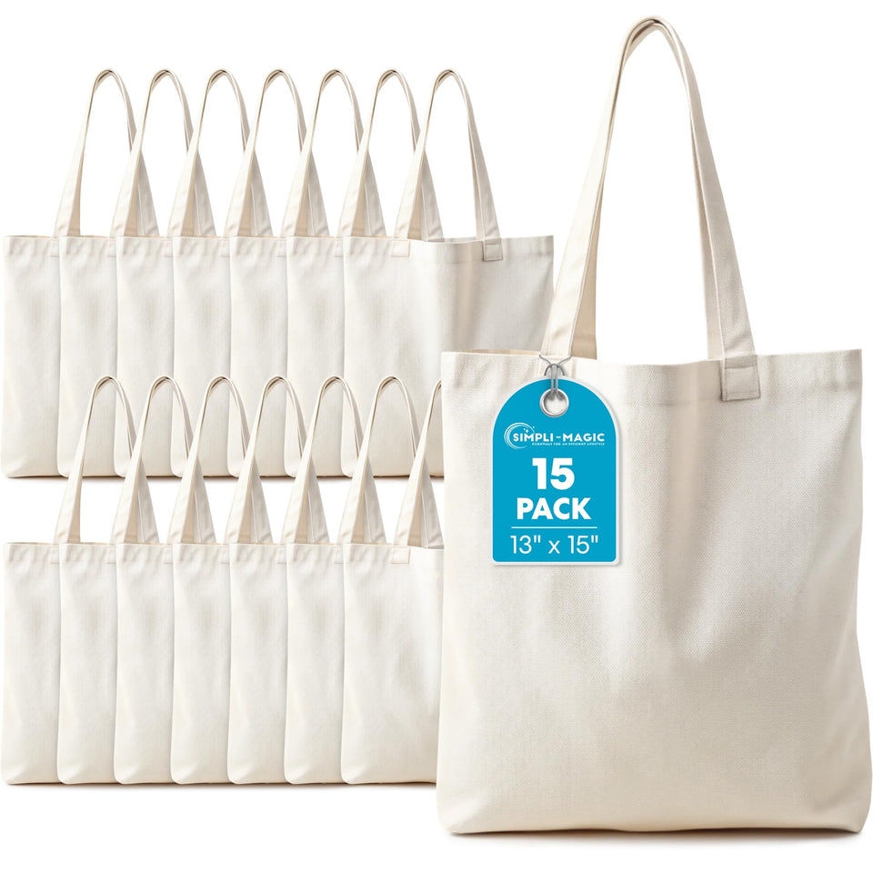 SIMPLI-MAGIC canvas tote beige 01 durable tote for daily groceries and DIY crafts